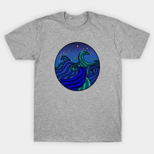 Waves In The Night Sky T-Shirt